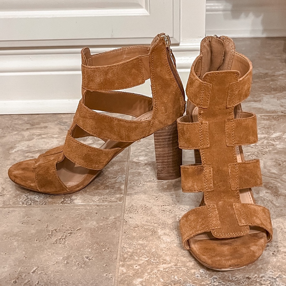 LimeLight brown suede bock heels